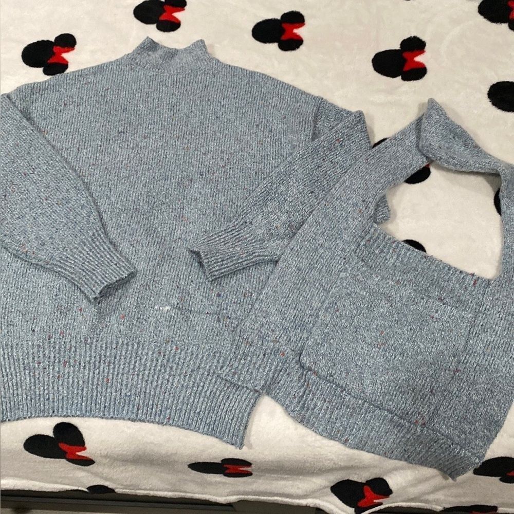 Zara Mock Neck Knit Sweater with Knit Bag